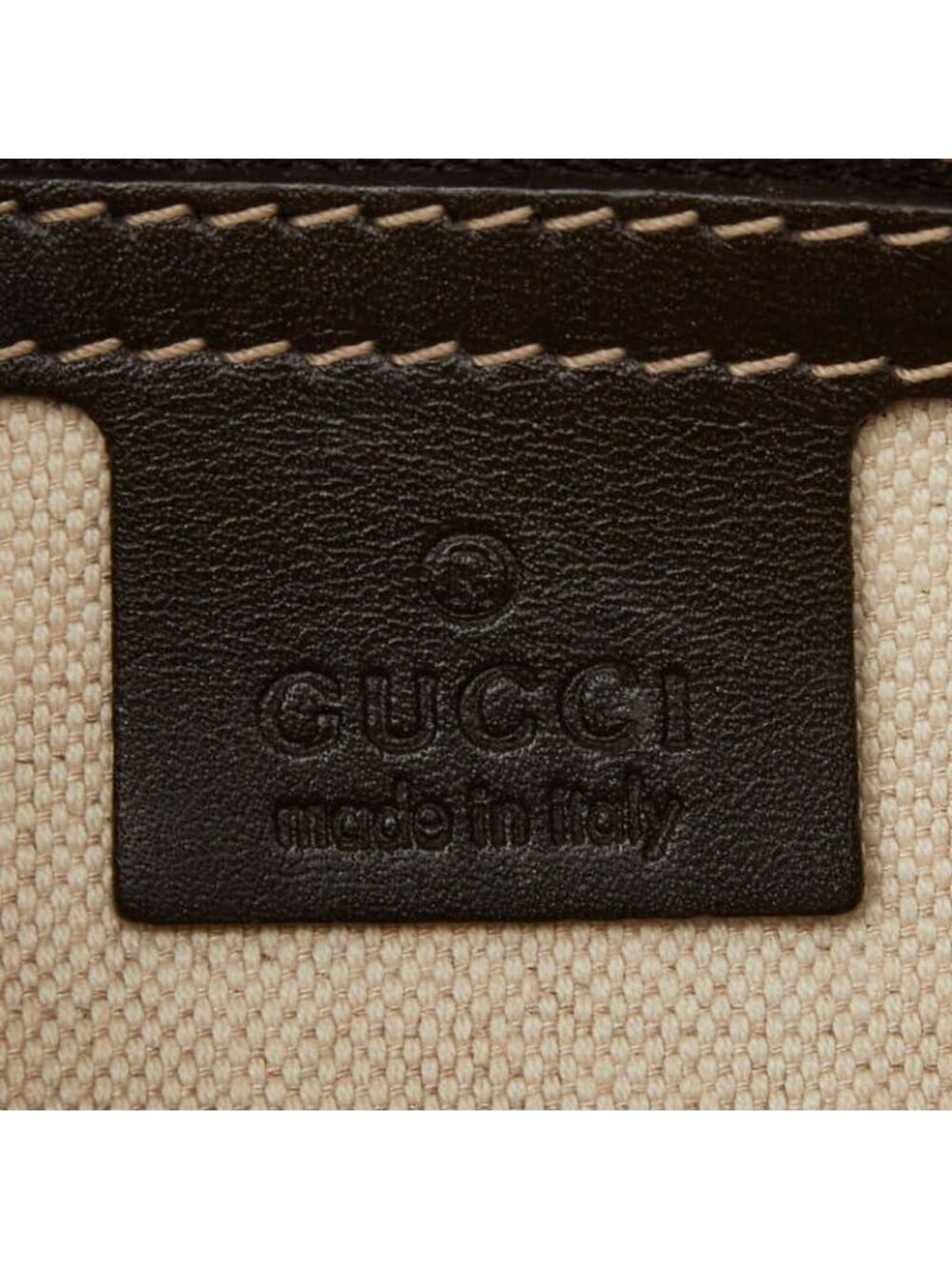 Gucci GG Canvas Tote Beige Leather - Picture 9 of 10